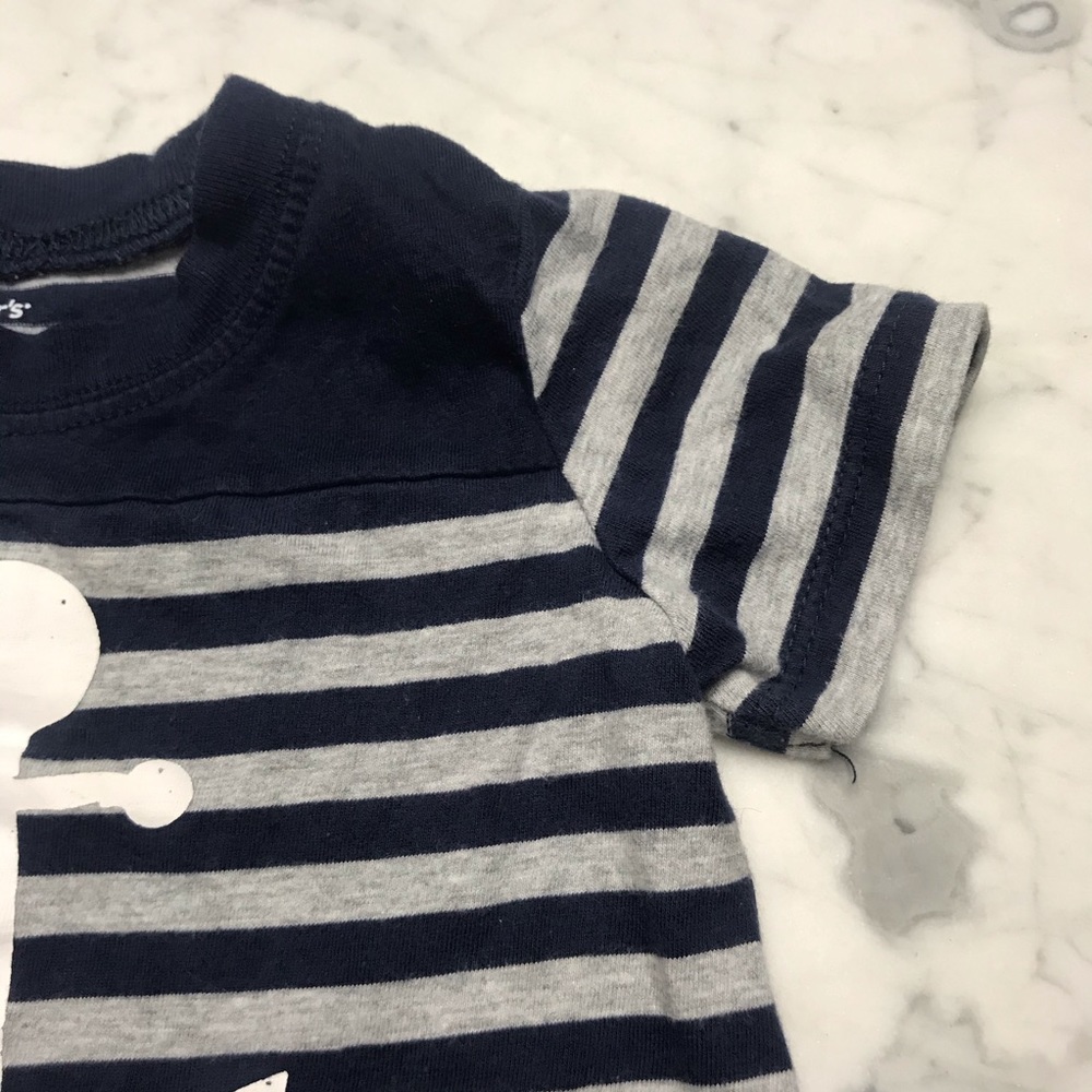 Carter's Navy Blue Striped Anchor Print One-Piece - Picture 4 of 7